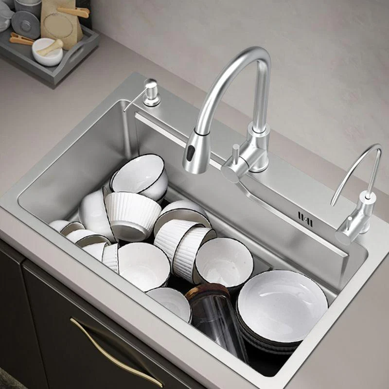 Stainless Steel Kitchen Sink Single Bowl Kitchen Sink with Tap Included -Bathlova