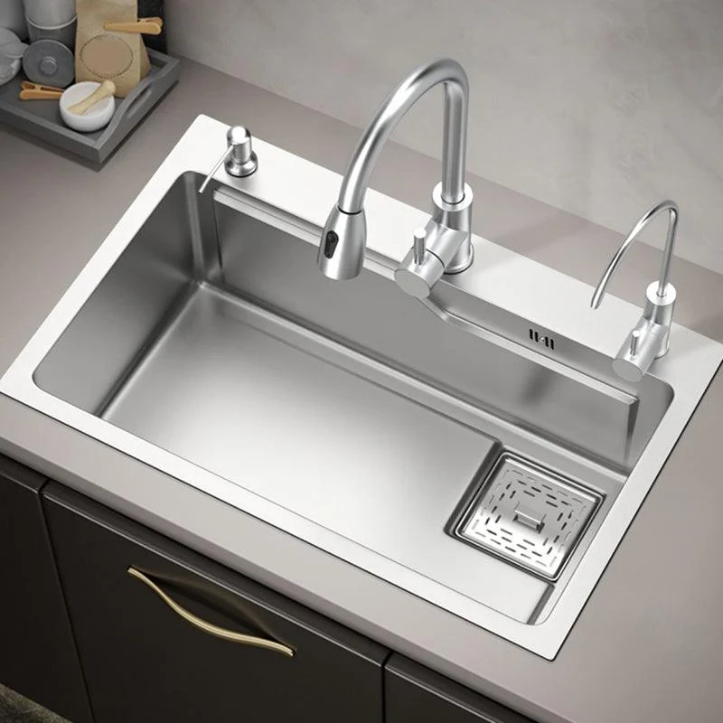 Stainless Steel Kitchen Sink Single Bowl Kitchen Sink with Tap Included -Bathlova