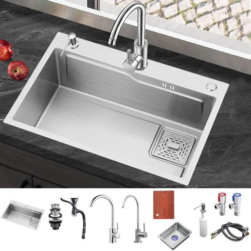 Stainless Steel Kitchen Sink Single Bowl Kitchen Sink with Tap Included -Bathlova