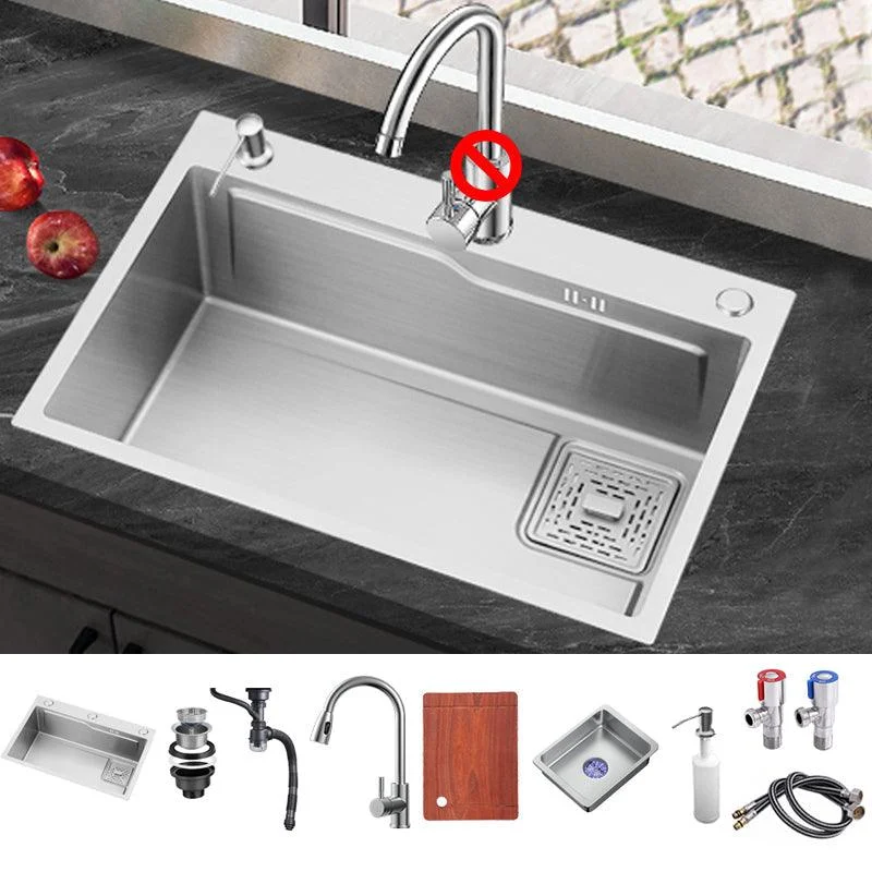 Stainless Steel Kitchen Sink Single Bowl Kitchen Sink with Tap Included -Bathlova