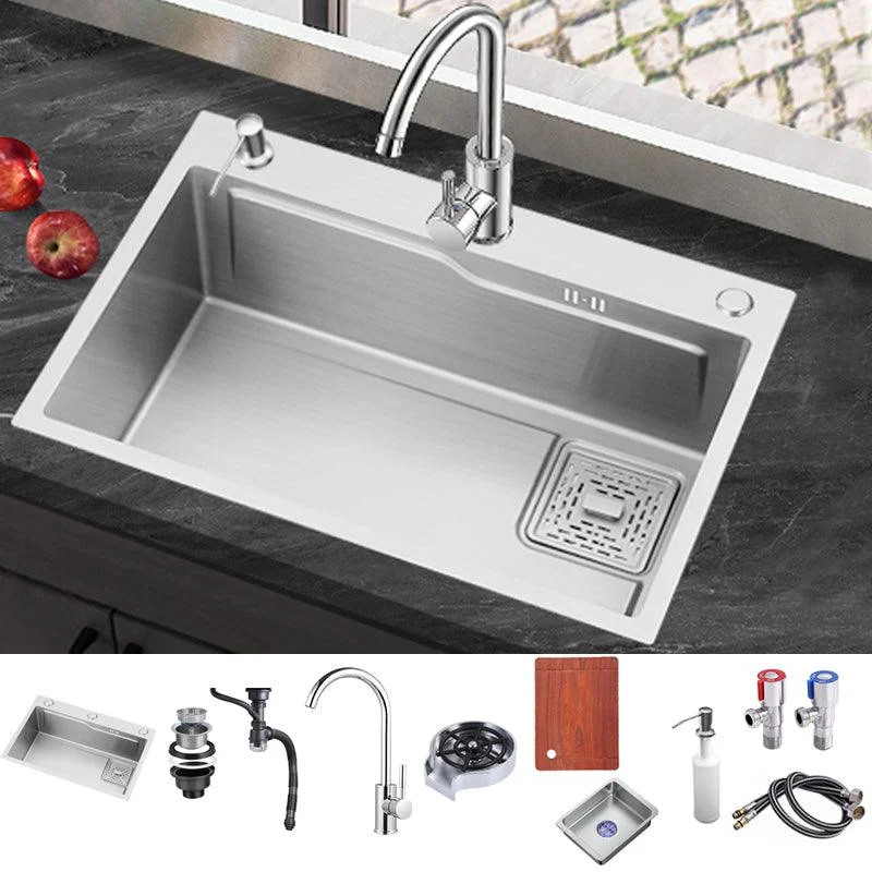 Stainless Steel Kitchen Sink Single Bowl Kitchen Sink with Tap Included -Bathlova