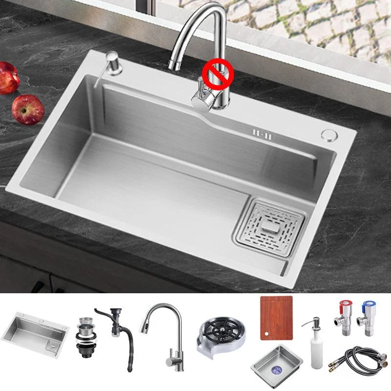 Stainless Steel Kitchen Sink Single Bowl Kitchen Sink with Tap Included -Bathlova