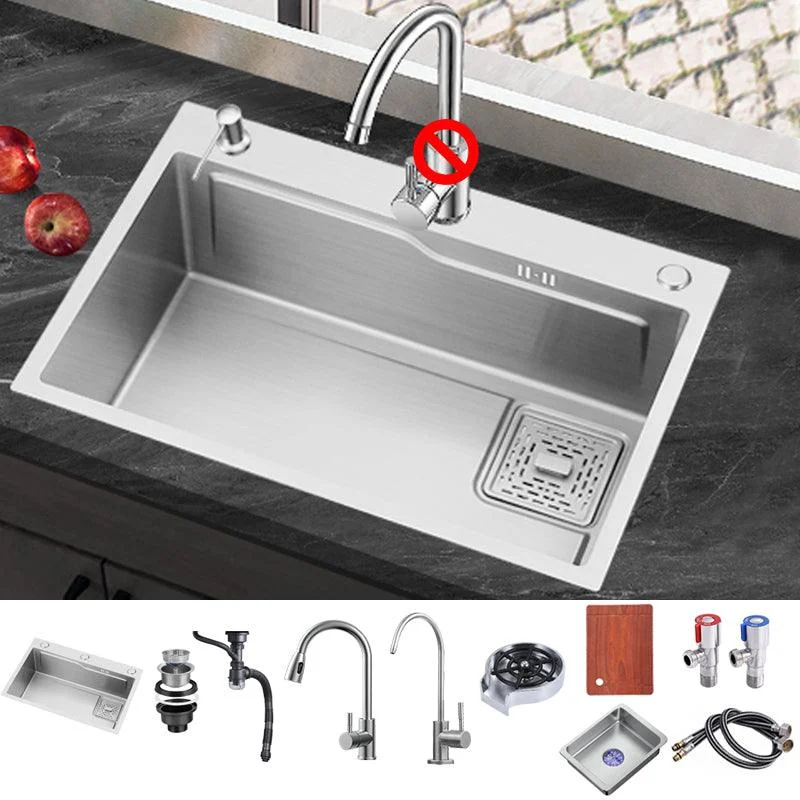 Stainless Steel Kitchen Sink Single Bowl Kitchen Sink with Tap Included -Bathlova