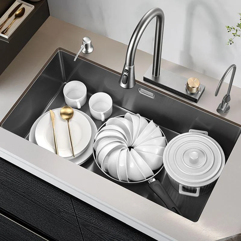 Stainless Steel Kitchen Sink Soundproof Detail Kitchen Sink with Basket Strainer -Bathlova