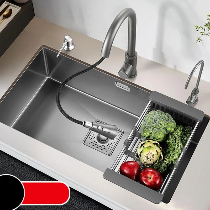 Stainless Steel Kitchen Sink Soundproof Detail Kitchen Sink with Basket Strainer -Bathlova