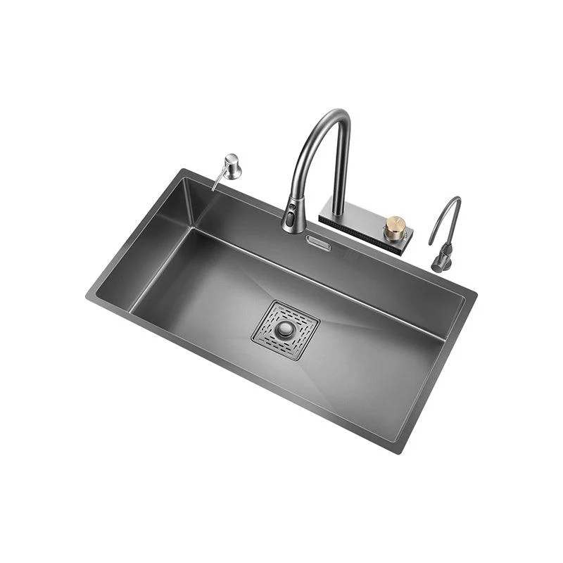 Stainless Steel Kitchen Sink Soundproof Detail Kitchen Sink with Basket Strainer -Bathlova