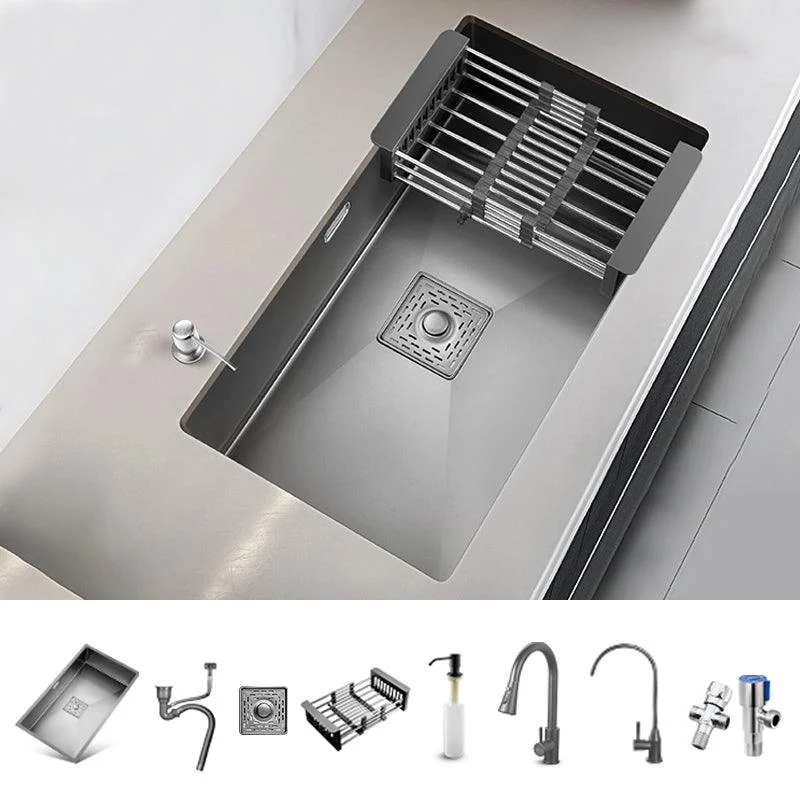 Stainless Steel Kitchen Sink Soundproof Detail Kitchen Sink with Basket Strainer -Bathlova