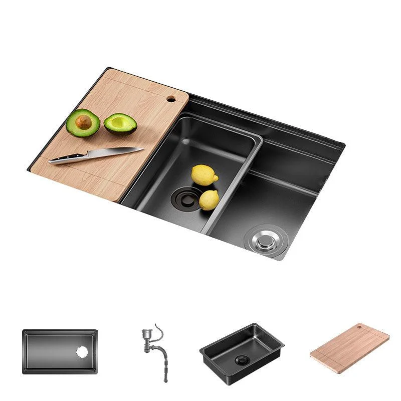 Stainless Steel Kitchen Sink Undermount 1-Bowl Kitchen Sink with Cutting-Board -Bathlova