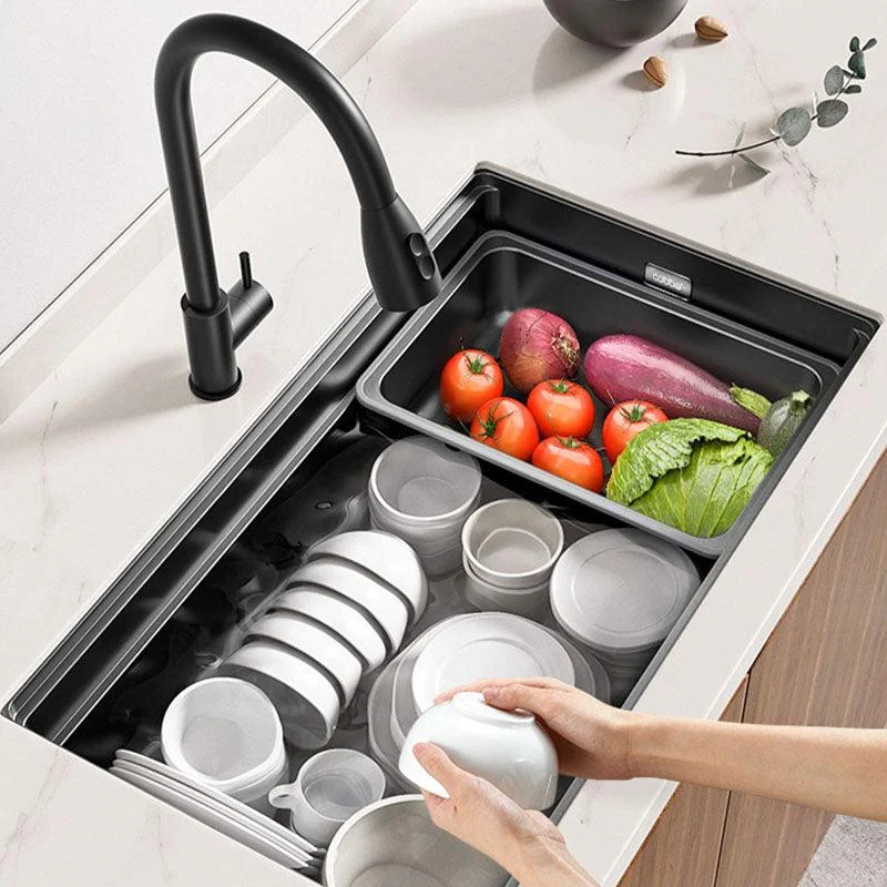 Stainless Steel Kitchen Sink Undermount 1-Bowl Kitchen Sink with Cutting-Board -Bathlova