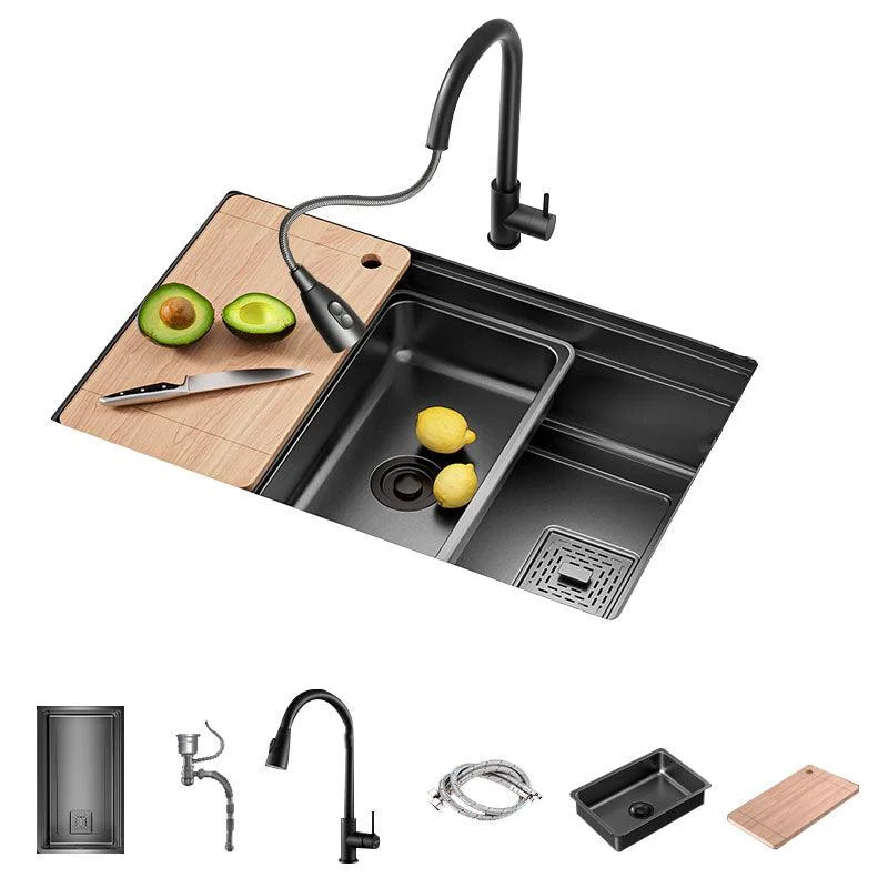 Stainless Steel Kitchen Sink Undermount 1-Bowl Kitchen Sink with Cutting-Board -Bathlova