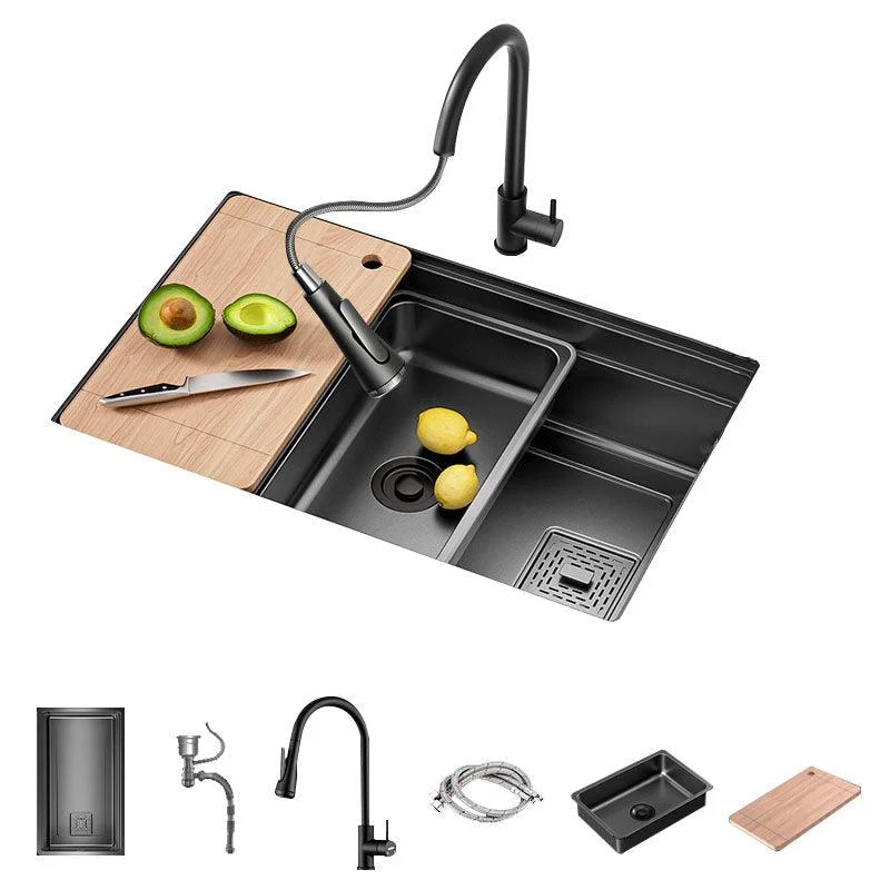 Stainless Steel Kitchen Sink Undermount 1-Bowl Kitchen Sink with Cutting-Board -Bathlova