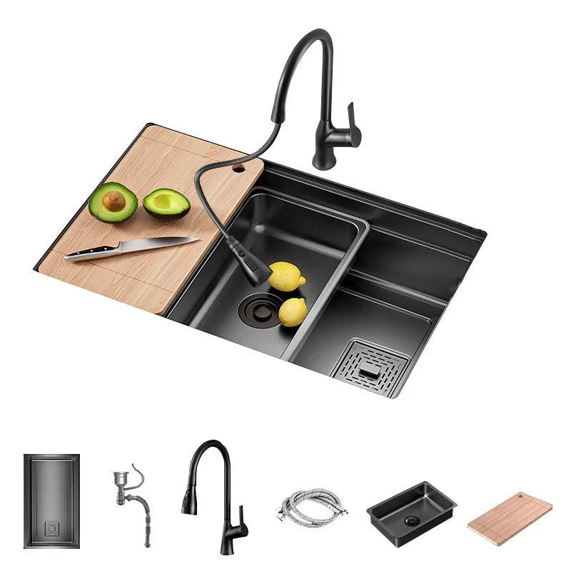 Stainless Steel Kitchen Sink Undermount 1-Bowl Kitchen Sink with Cutting-Board -Bathlova