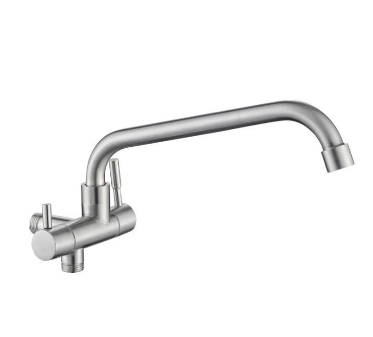 Stainless Steel Nickel Tap Spray Set Double Control Kitchen Tap -Bathlova