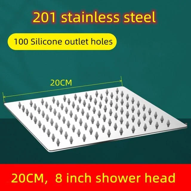 Stainless Steel Rainfall Water Saving High Pressure Bath Shower Head -Bathlova