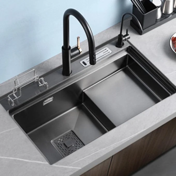 Stainless Steel Rectangle Sink 2 Holes Drop-In Kitchen Sink with Drain Assembly -Bathlova