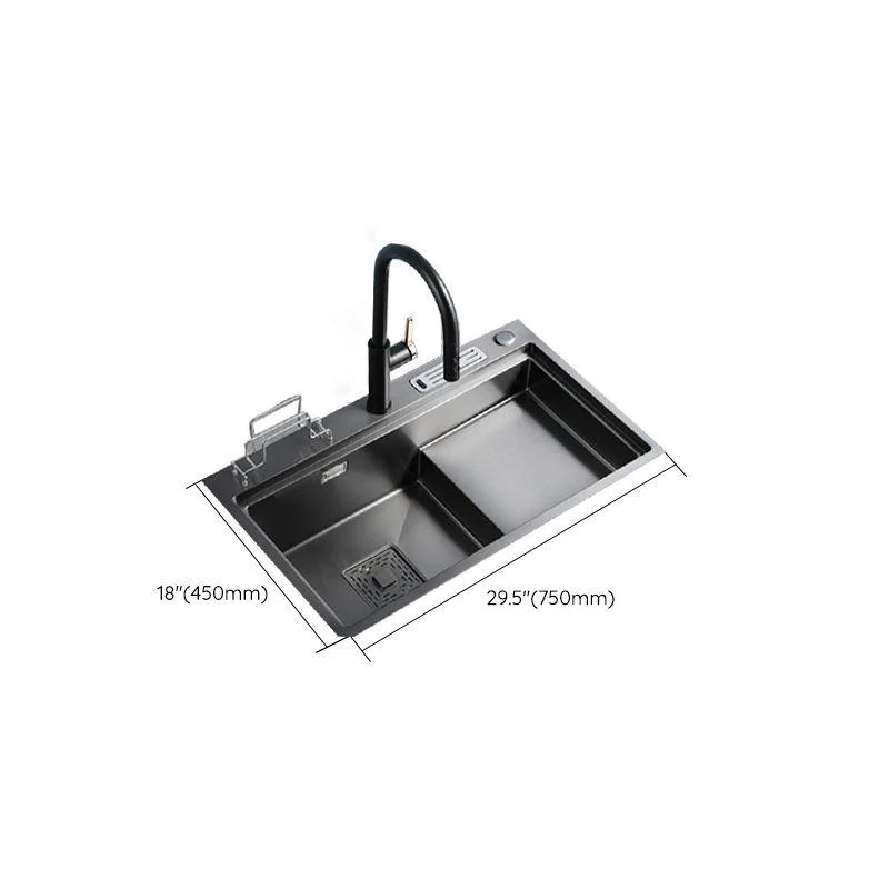 Stainless Steel Rectangle Sink 2 Holes Drop-In Kitchen Sink with Drain Assembly -Bathlova