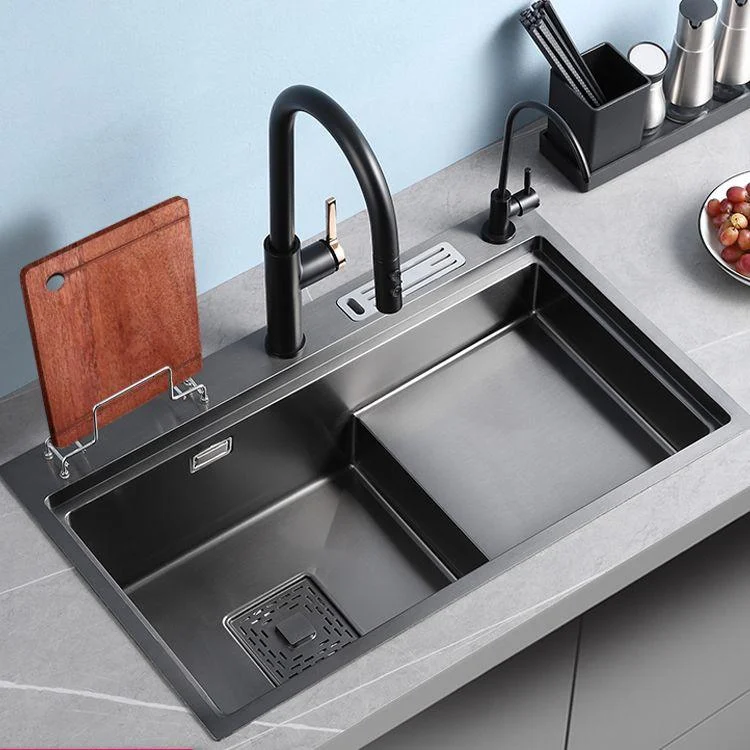 Stainless Steel Rectangle Sink 2 Holes Drop-In Kitchen Sink with Drain Assembly -Bathlova