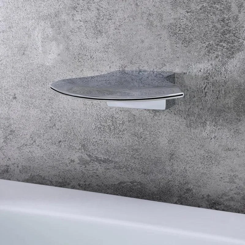 Stainless Steel Round-Flat Wall-Mounted Waterfall Bathtub Tap in Polished Chrome -Bathlova