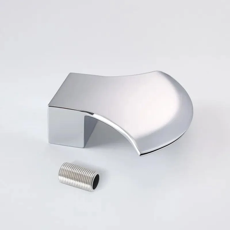 Stainless Steel Round-Flat Wall-Mounted Waterfall Bathtub Tap in Polished Chrome -Bathlova