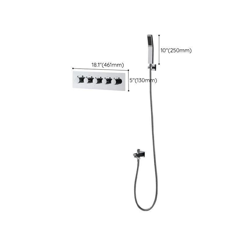 Stainless Steel Shower Set Adjustable Spray Pattern Square Ceiling Mount Shower System -Bathlova