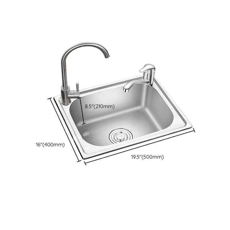 Stainless Steel Sink Drop-In Single Bowl Kitchen Sink with Basket Strainer -Bathlova