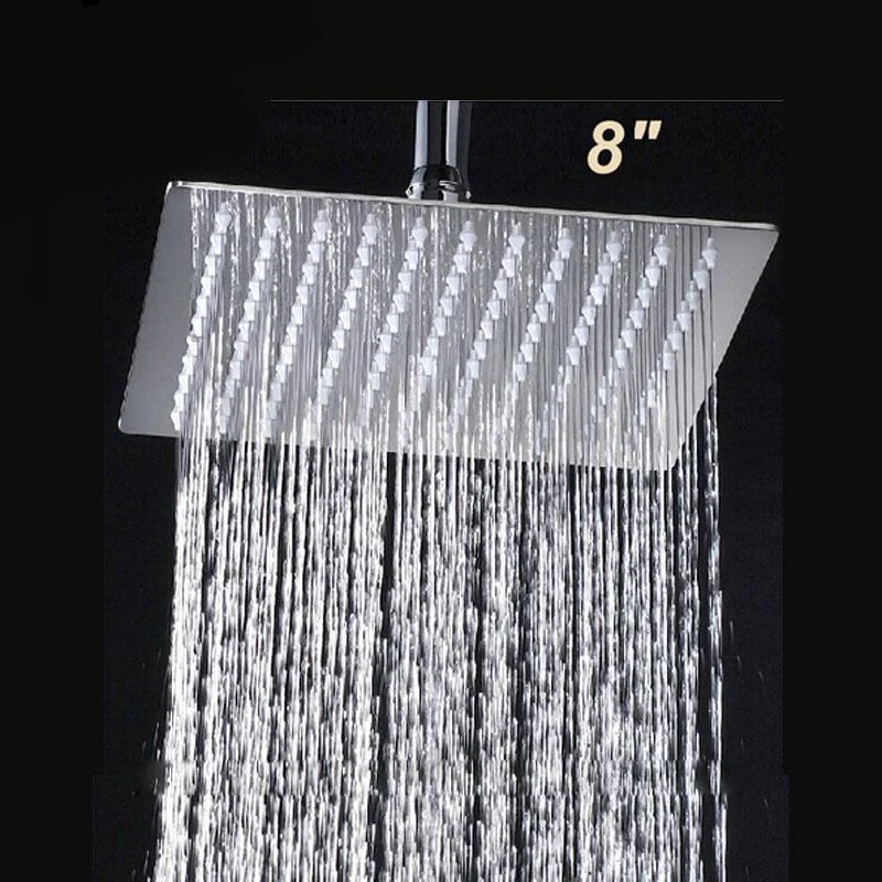 Stainless Steel Square Shape Shower Head Over Shower Sprayer -Bathlova