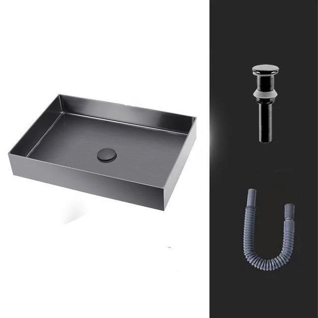 Stainless Steel Table Basin Sink Gunmetal Light Luxury Wash Basin -Bathlova