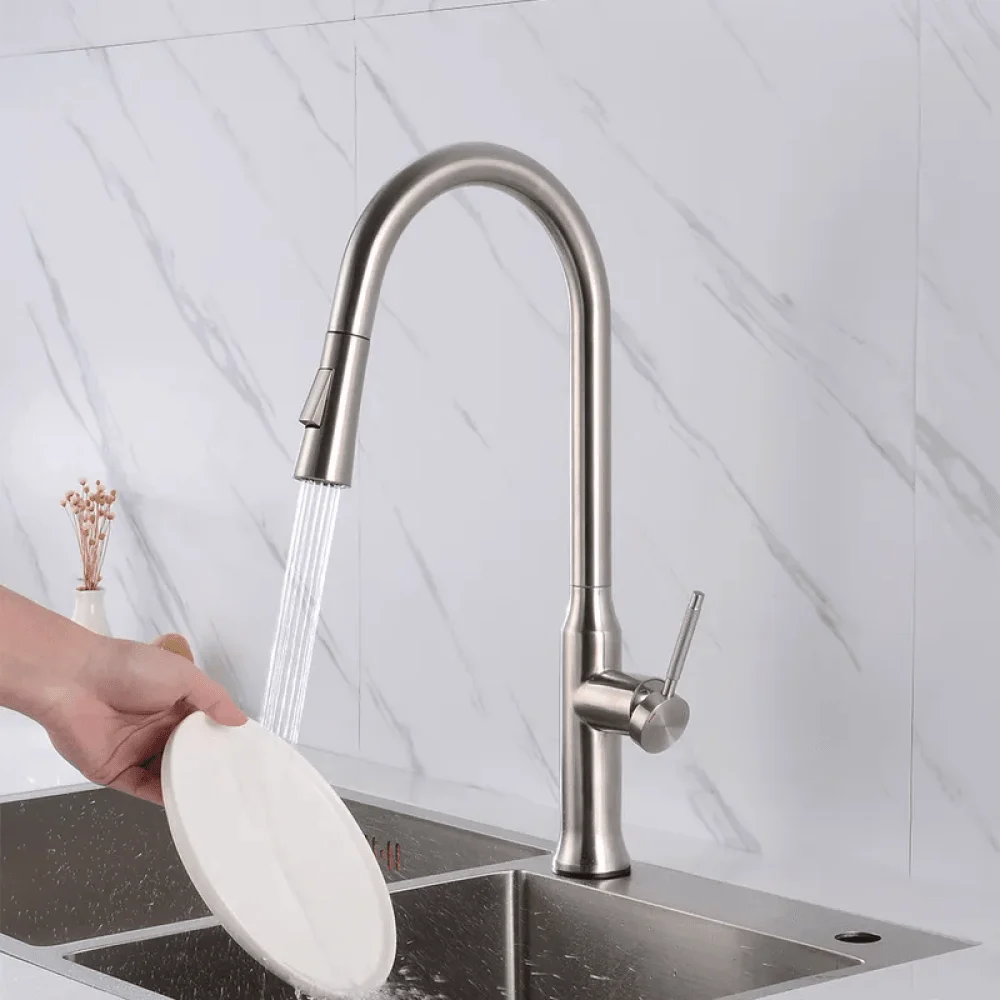 Stainless Steel Touch Kitchen Tap with Pull Down Sprayer -Bathlova