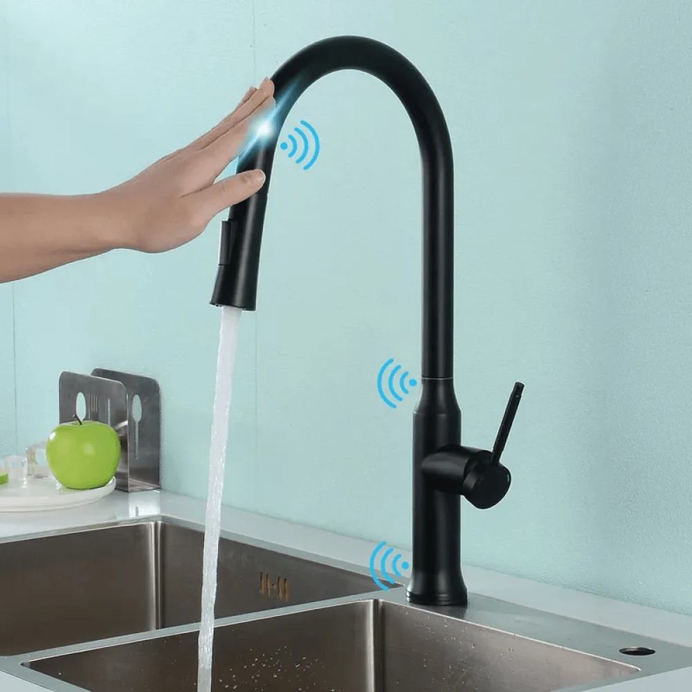 Stainless Steel Touch Kitchen Tap with Pull Down Sprayer -Bathlova