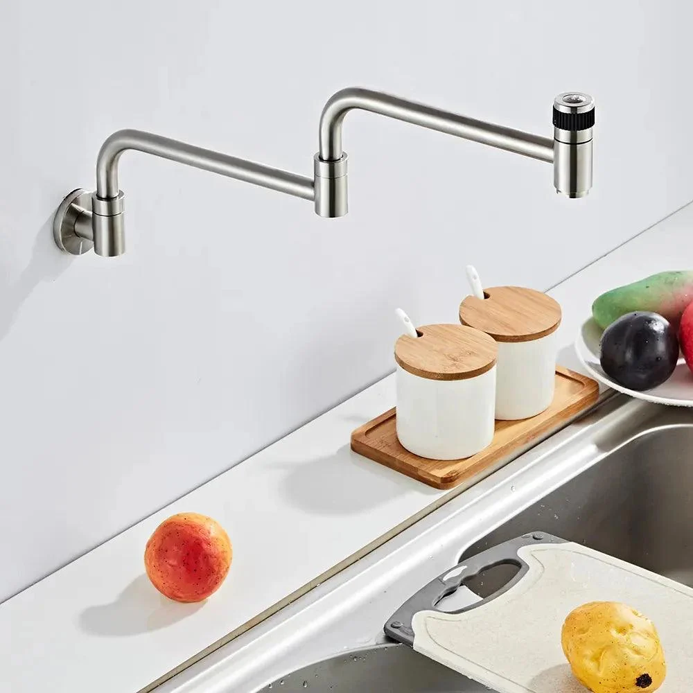 Stainless Steel Wall Mount Kitchen Tap Rotate Bathroom Tap -Bathlova