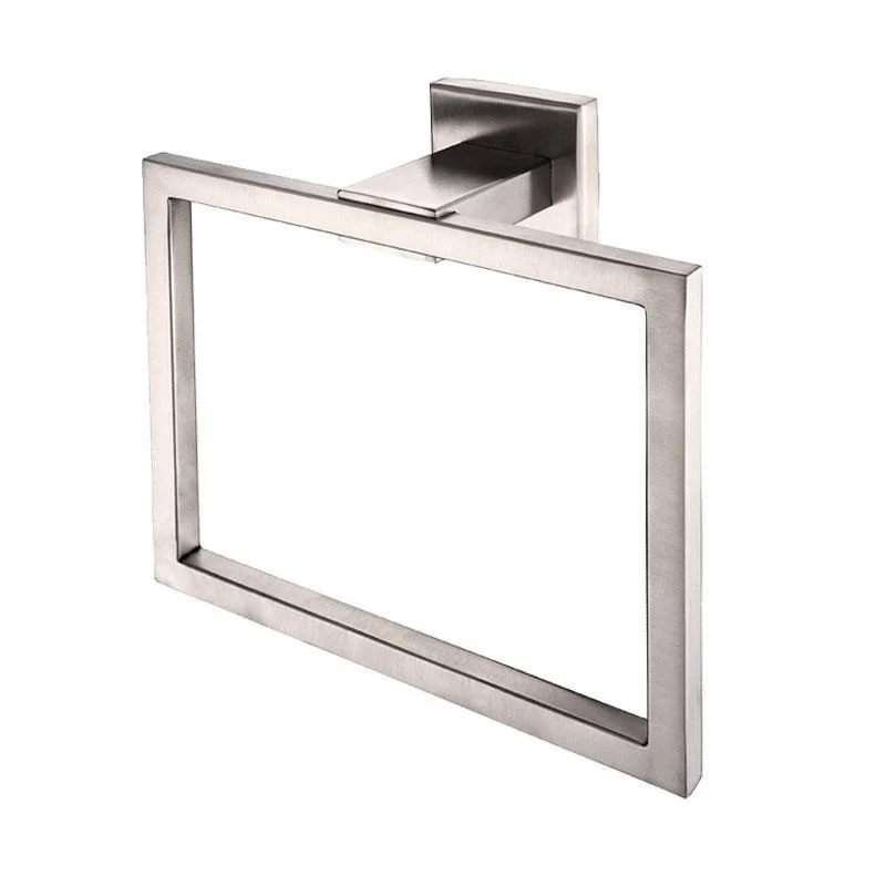 Stainless Steel Wall Mount Square Shaped Towel Holder Ring -Bathlova