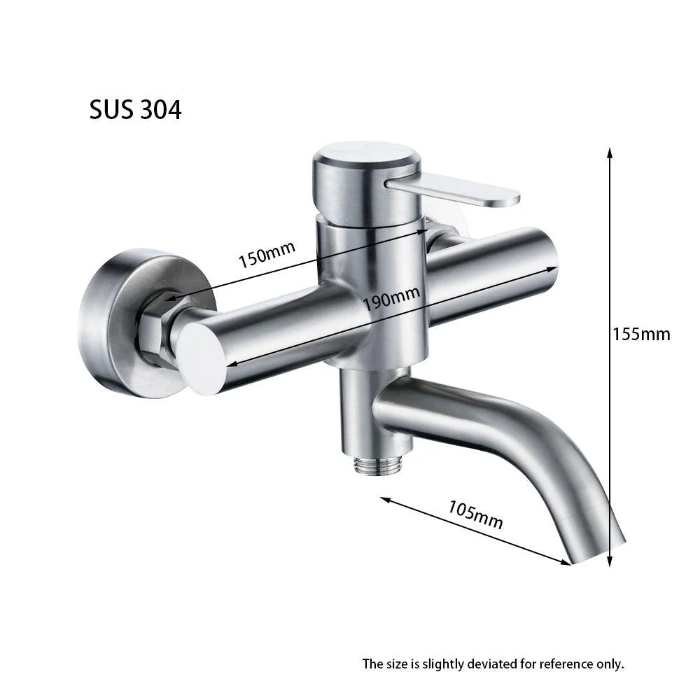 Stainless Steel Wall Mount Water Mixer Triple Valve Long Nozzle Tap -Bathlova