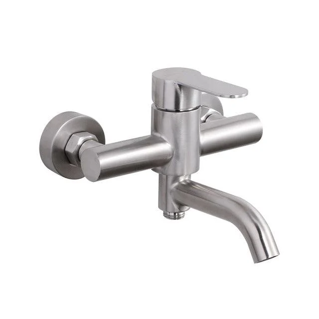 Stainless Steel Wall Mount Water Mixer Triple Valve Long Nozzle Tap -Bathlova