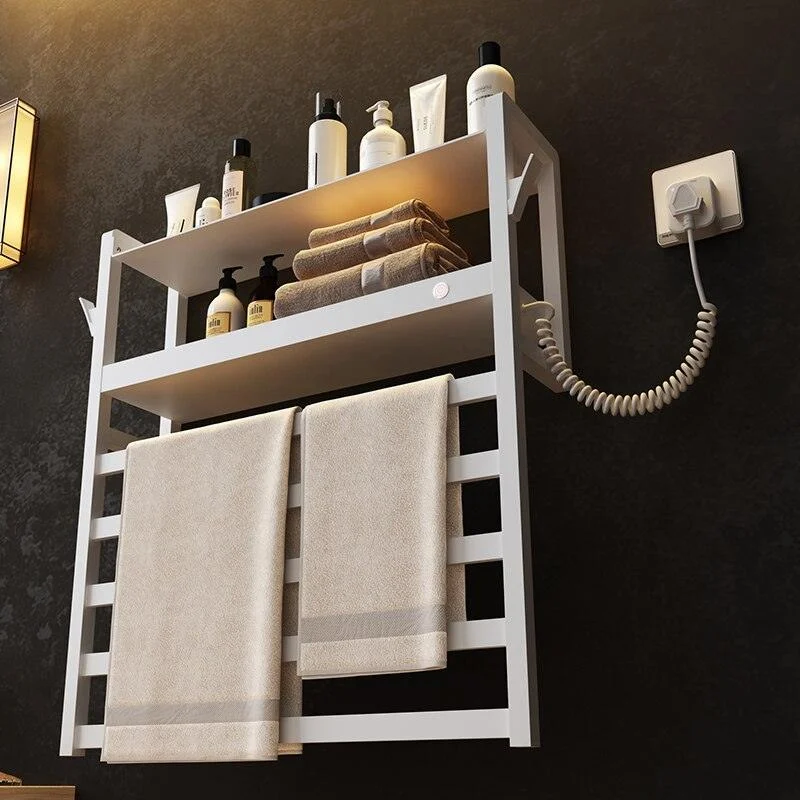 Stainless Steel Wall Mounted Electric Towel Warmer with Timer US Plug -Bathlova