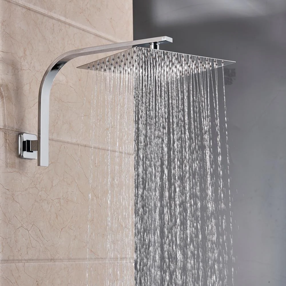 Stainless Steel Wall Mounted Shower Head and Holder Pipe In Chrome -Bathlova