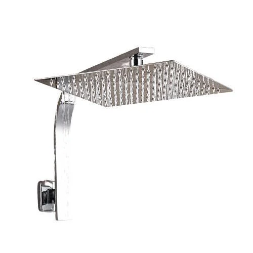 Stainless Steel Wall Mounted Shower Head and Holder Pipe In Chrome -Bathlova