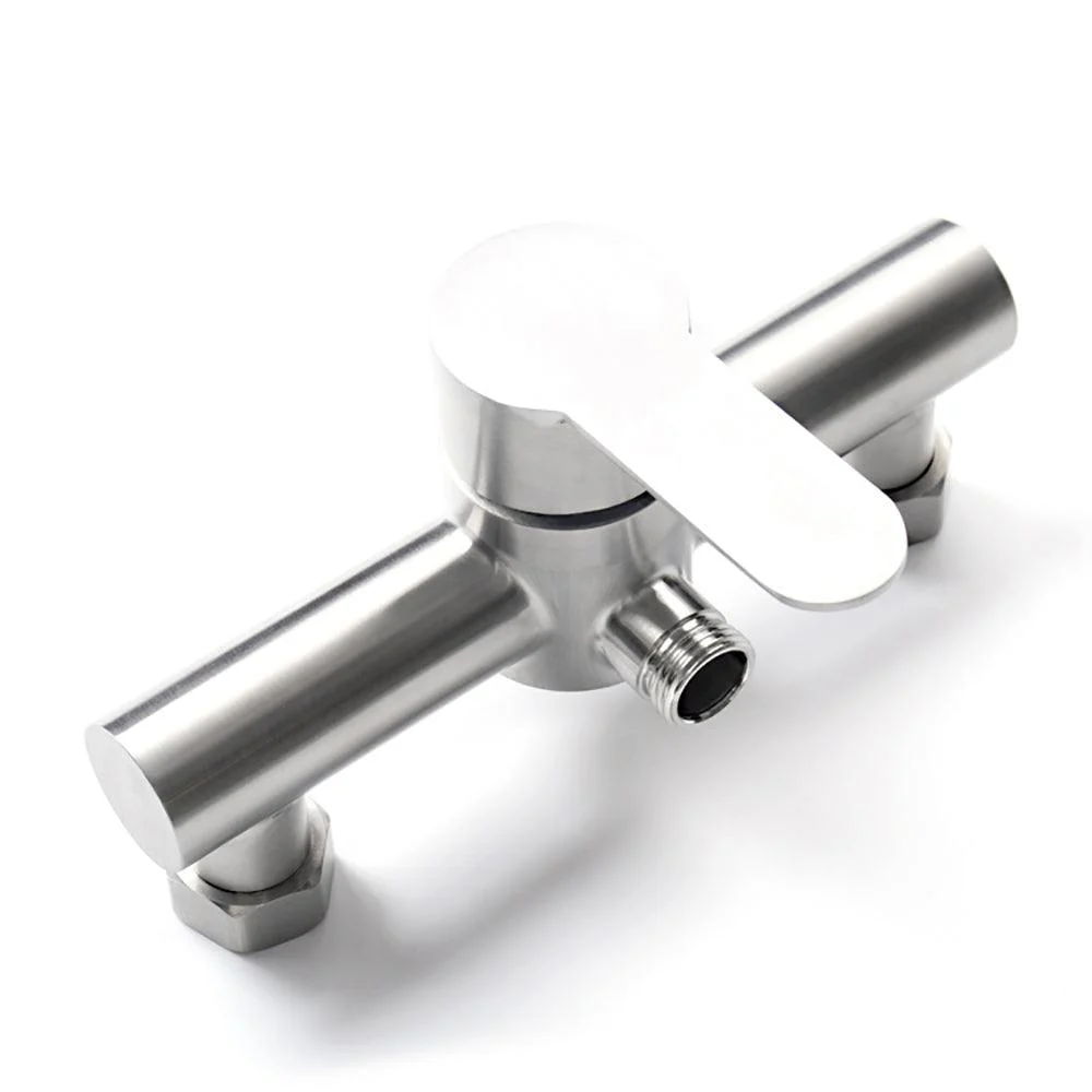 Stainless Steel Water Mixer Wall Mounted Metal Handle Shower Tap -Bathlova