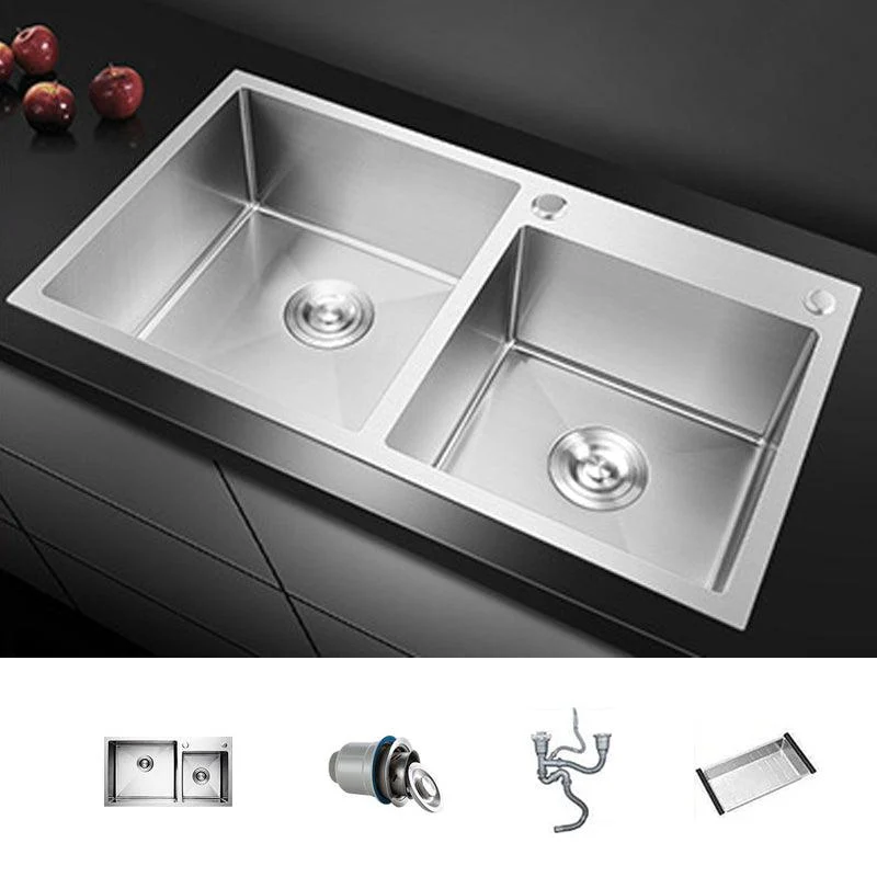 Stainless Steel Workstation Sink Dual Mount Modern Kitchen Bar Sink -Bathlova