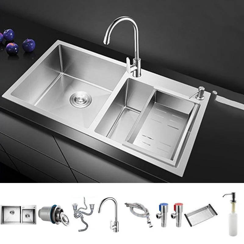 Stainless Steel Workstation Sink Dual Mount Modern Kitchen Bar Sink -Bathlova