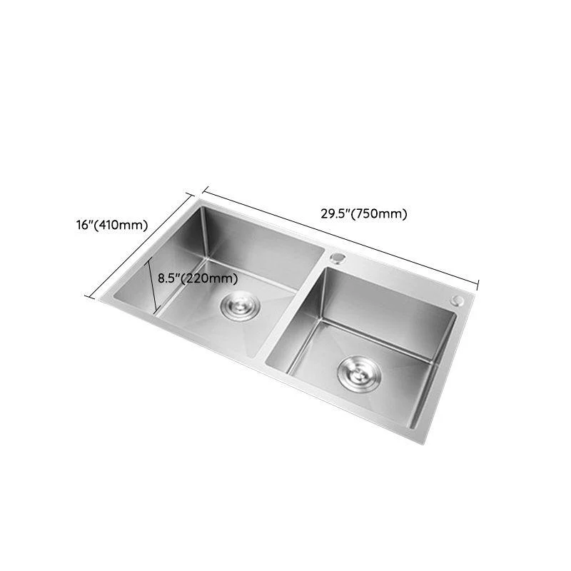 Stainless Steel Workstation Sink Dual Mount Modern Kitchen Bar Sink -Bathlova