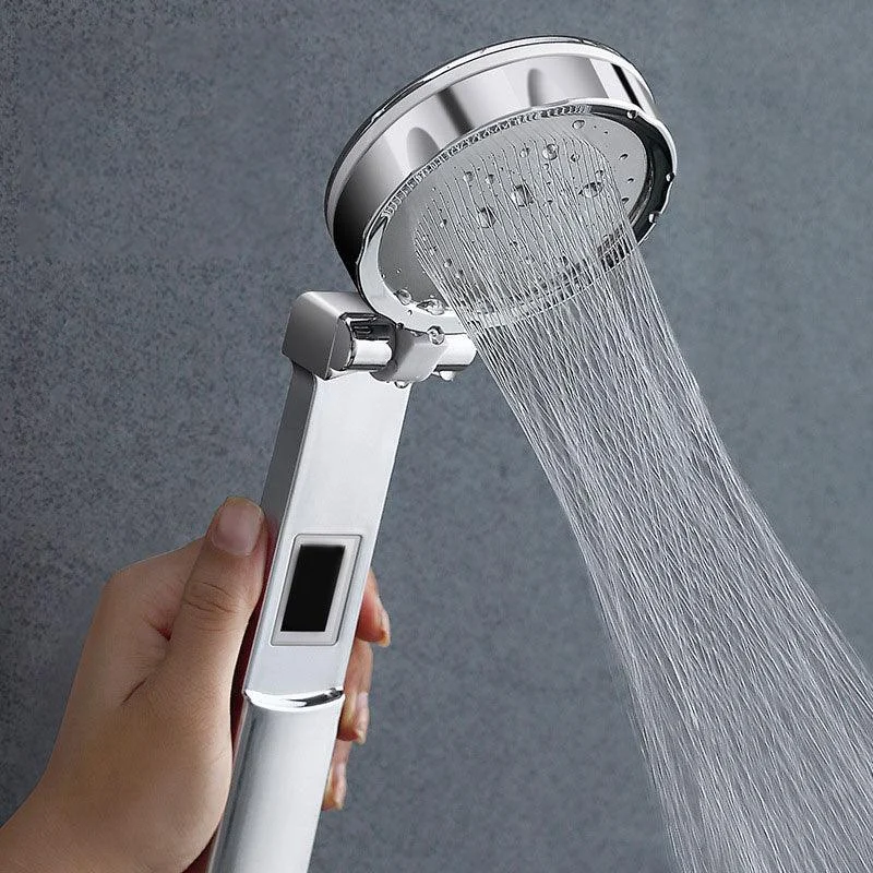 Standard Constant Temperature Shower Head Round Metal Adjustable Spray Pattern Showerhead -Bathlova