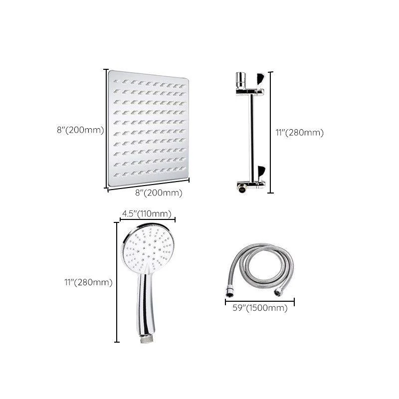 Standard Double Shower Set Round Metal Adjustable Spray Pattern Showerhead in Silver -Bathlova