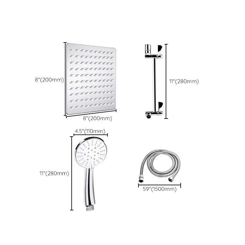 Standard Double Shower Set Round Metal Adjustable Spray Pattern Showerhead in Silver -Bathlova