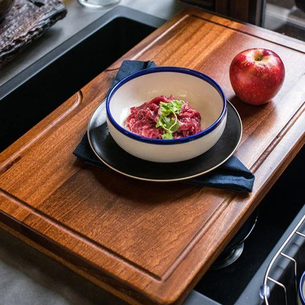 Stone Farmhouse Kitchen Sink Single Bowl Drop-In Sink with Basket Strainer -Bathlova