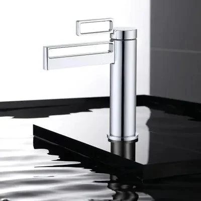 Straight Solid Brass Single-Handle Bathroom Tap -Bathlova