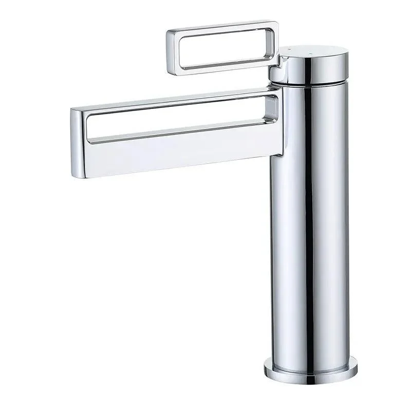 Straight Solid Brass Single-Handle Bathroom Tap -Bathlova