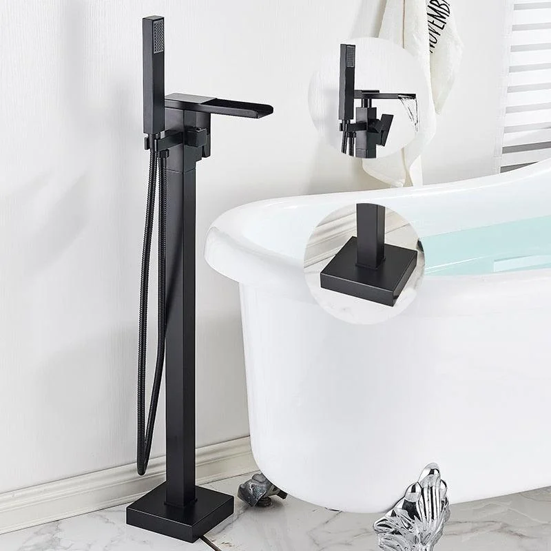 Straight Waterfall Floor Standing Bathtub Tap -Bathlova