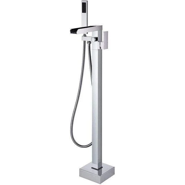 Straight Waterfall Floor Standing Bathtub Tap -Bathlova