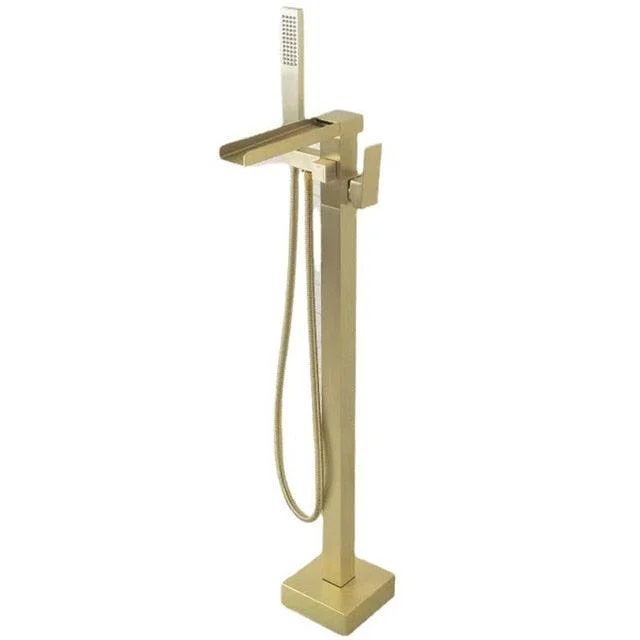 Straight Waterfall Floor Standing Bathtub Tap -Bathlova