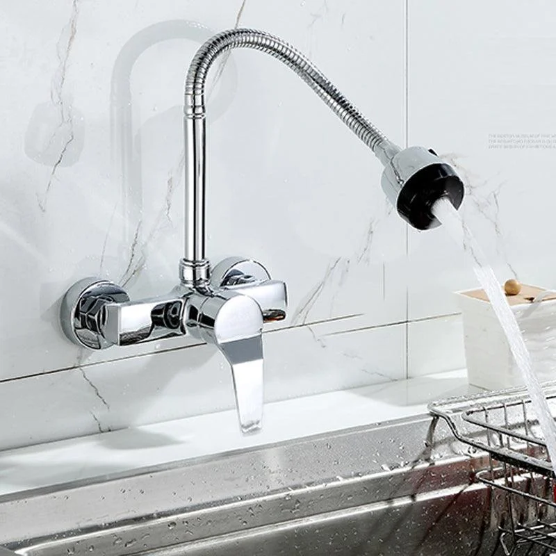 Stream Spray Bubbler Bathroom Kitchen Tap Wall Mounted Dual Hole -Bathlova